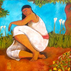 young woman in countryside